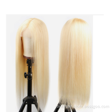 Best Quality 613 Color Human Hair Full Lace Wigs 100% Remy Straight Brazilian Virgin Hair Blonde 13*4 HD Swiss Lace Frontal Wig